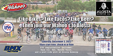 Wahoo's to Alosta Ride Out December 3