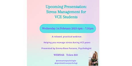 Stress Management for VCE  Students