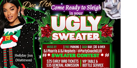 UGLY SWEATER Christmas Party!  Dec 17th! Text UGLY to 312.774.2464 to RSVP