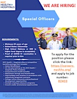 We Are Hiring Special Officers