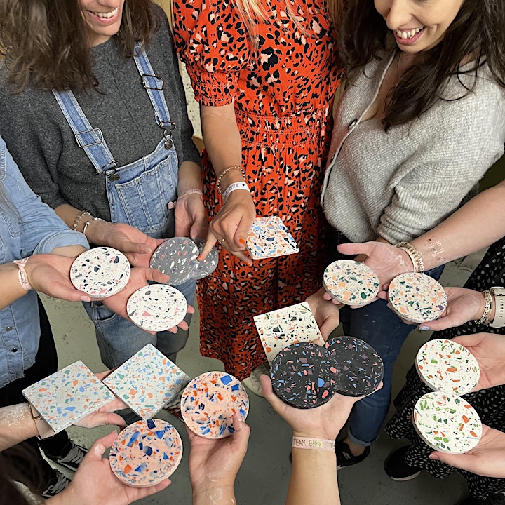 Eco-resin Terrazzo: Make your own pair of coasters, Valentines Edition! image