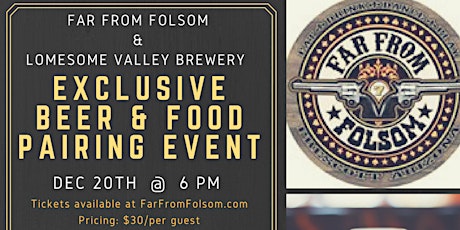 Beer & Food Pairing | Far From Folsom & Lonesome Valley Brewery primary image