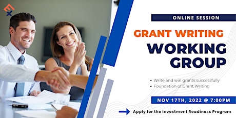 Grant Writing Working Group - Investment Readiness Program