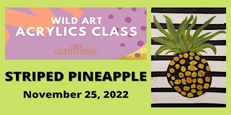 Acrylics Art Class Online - "Striped Pineapple"