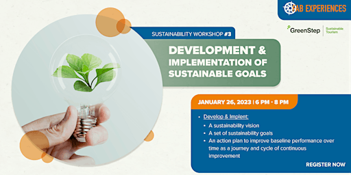 Sustainability Webinar #3 - Development and Implementation of Goals