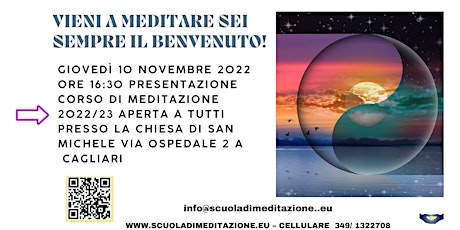 Immagine principale di Presentazione Corso di Meditazione 2022/23 Giovedì 10 Novembre 2022 