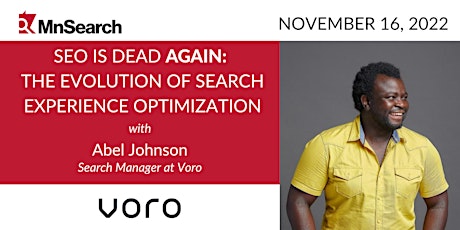 Imagem principal do evento MnSearch November Event: The Evolution of Search Experience Optimization