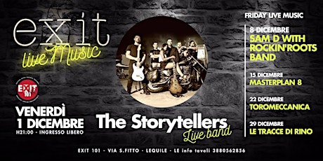 Immagine principale di The StoryTellers in concerto - Venerdì 1 Dicembre - free entry 