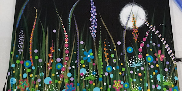 Jan. 10th 6pm-Moonlight in the Garden Dot Painting Class@Soule' Studio