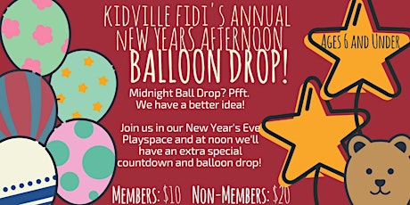 Kidville Annual New Years Afternoon Balloon Drop primary image
