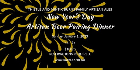 New Year's Day Artisan Beer Pairing Dinner: 2023!