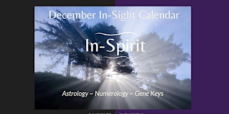 December In-Sight Calendar -  Astrology, Numerology, Gene Keys