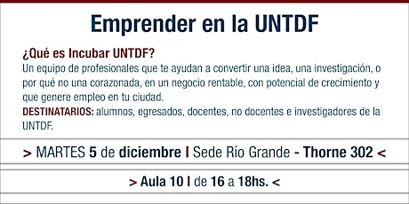 Imagen principal de Cátedra Abierta Emprender en la Universidad UNTDF Río Grande