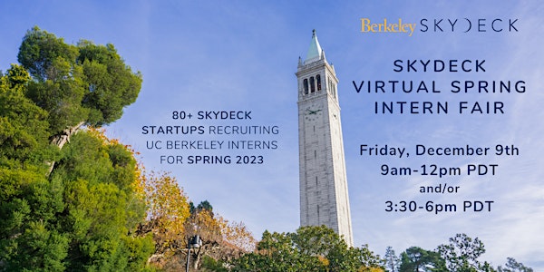 SkyDeck Virtual Spring 2023 Intern Recruiting Fair