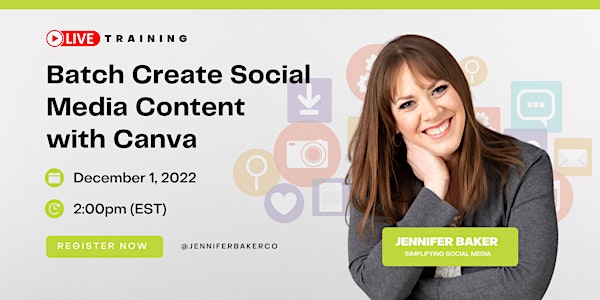 Batch Create Social Media Content with Canva| LIVE COURSE