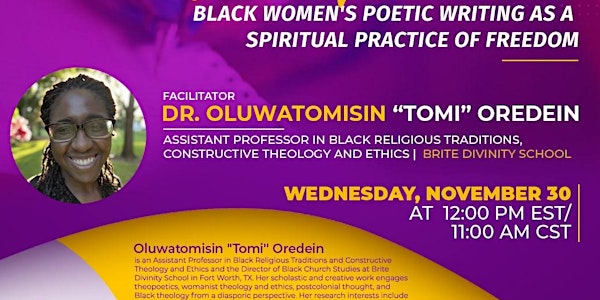 Theopoetics: Black Women's Poetic Writing As a Spiritual Practice
