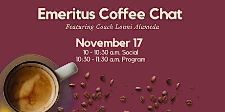 Emeritus Alumni Society Coffee Chat Featuring Coach Lonni Alameda primary image