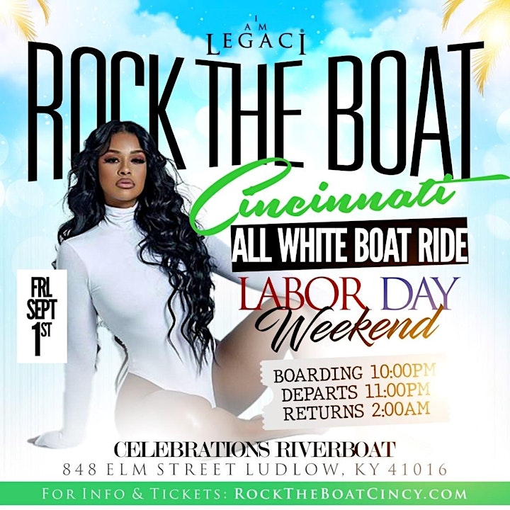ROCK THE BOAT CINCINNATI ALL WHITE BOAT RIDE PARTY LABOR DAY WEEKEND 2023 image