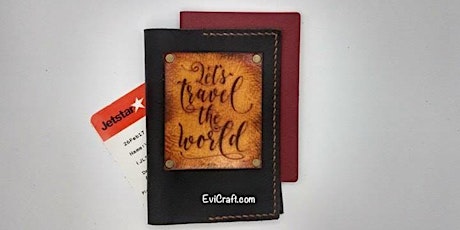 Leather passport cover - craft workshop primary image