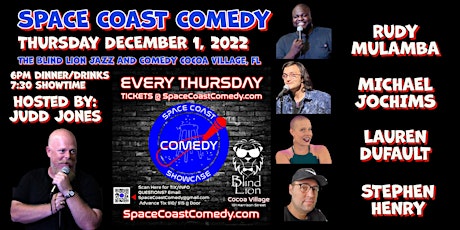 DEC 1ST,  The Space Coast Comedy Showcase at The Blind Lion Comedy Club