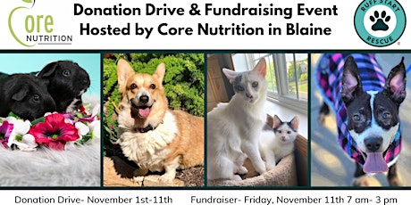 Ruff Start Donation Drive & Fundraiser Hosted by Core Nutrition in Blaine
