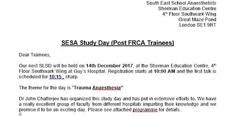 South London Anaesthetists Study Day primary image