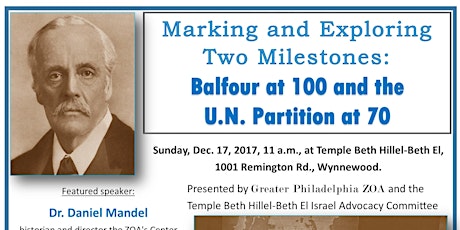 Balfour at 100 and the UN Partition at 70: Marking and Exploring Two Milestones primary image