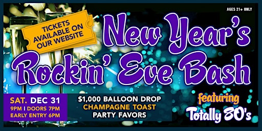New Year’s Rockin’ Eve Bash featuring Totally 80s