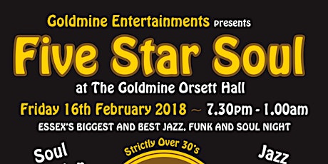 5 Star Soul at The Goldmine Orsett Hall - 16th February 2018 primary image