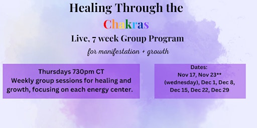 Healing Through the Chakras 7 Week Program (virtual)