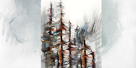 Watercolor Class for Adults and Teens, Pine Trees