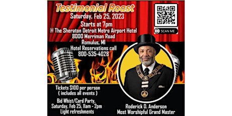 "Testimonial Roast" Honoring MWGM The Honorable Roderick D. Anderson