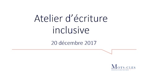 Image principale de Atelier d'écriture inclusive 