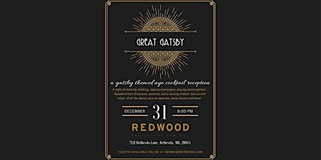 NYE 2018 Great Gatsby Themed Cocktail Reception at Redwood  primary image