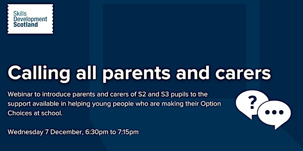 Option Choices webinar for parents and carers of S2 and S3 pupils