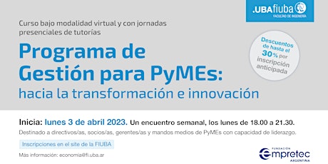 2° edición - Programa de Gestión para Pymes | Empretec - FIUBA
