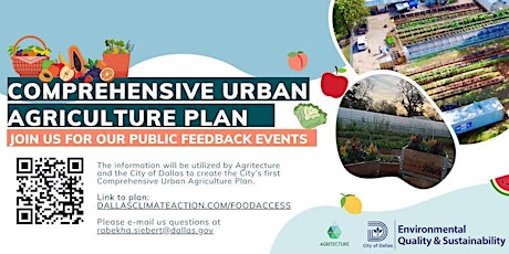 City of Dallas Comprehensive Urban Agriculture Plan Public Meeting @ PORC primary image