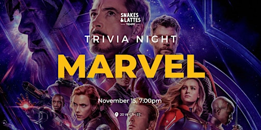 Marvel Trivia Night at Snakes & Lattes Tempe (USA) primary image