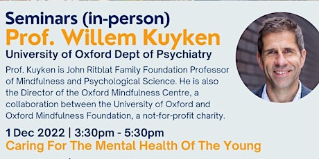 Oxford's Prof Willem Kuyken on Caring For The Mental Health Of The Young
