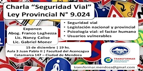 Imagen principal de Charla Seguridad Vial: Nueva Ley Provincial de Tránsito N° 9.024