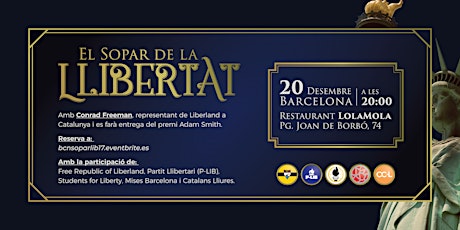 Imagen principal de Sopar de la Llibertat a Barcelona -Liberland-SFL-PLib-CCL-IvMB