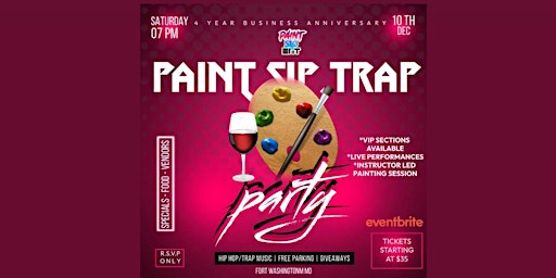Paint Sip N Trap Party