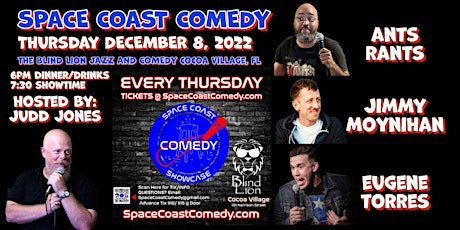 DEC 8th,  The Space Coast Comedy Showcase at The Blind Lion Comedy Club