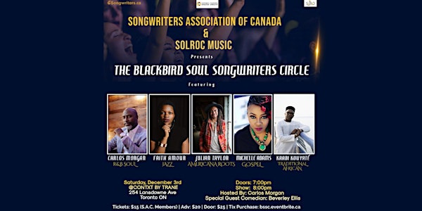 Blackbird Soul Songwriters Circle presented by S.A.C. and Solroc Music