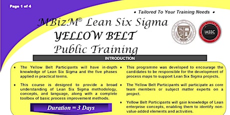 Imagem principal do evento Lean Six Sigma Yellow Belt Public Training