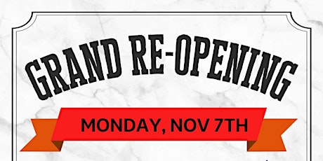 MONDAY - GRAND RE-OPENING primary image