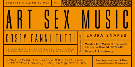 Faber Social Presents Art Sex Music with Cosey Fanni Tutti primary image