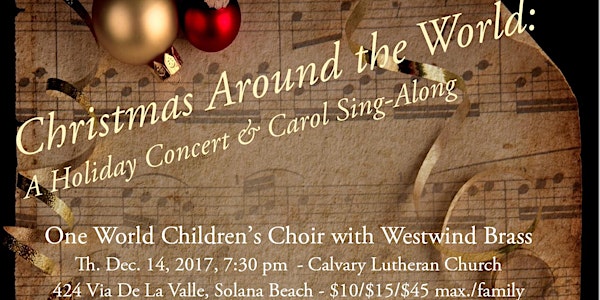 Holiday Concert & Carol Sing: Westwind Brass w/ One World Children's Choir