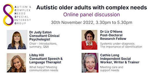Autistic older adults with complex needs - online panel discussion