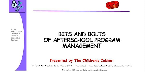 Bits and Bolts of After-school Program Management
